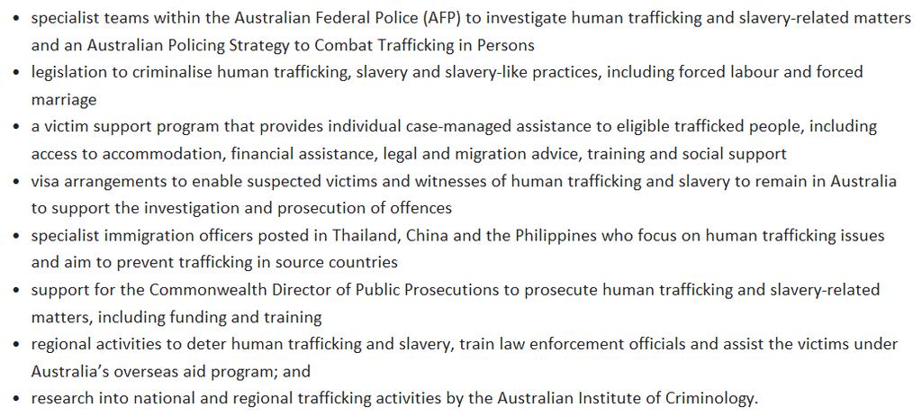 The Australian Government Response: multi-agency http://www.fahcsia.gov.