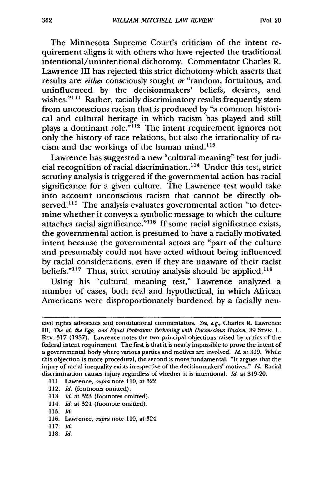 William Mitchell WILLIAM Law MITCHELL Review, Vol. 20, LAW Iss. 2 REVIEW [1994], Art. 5 [Vol.