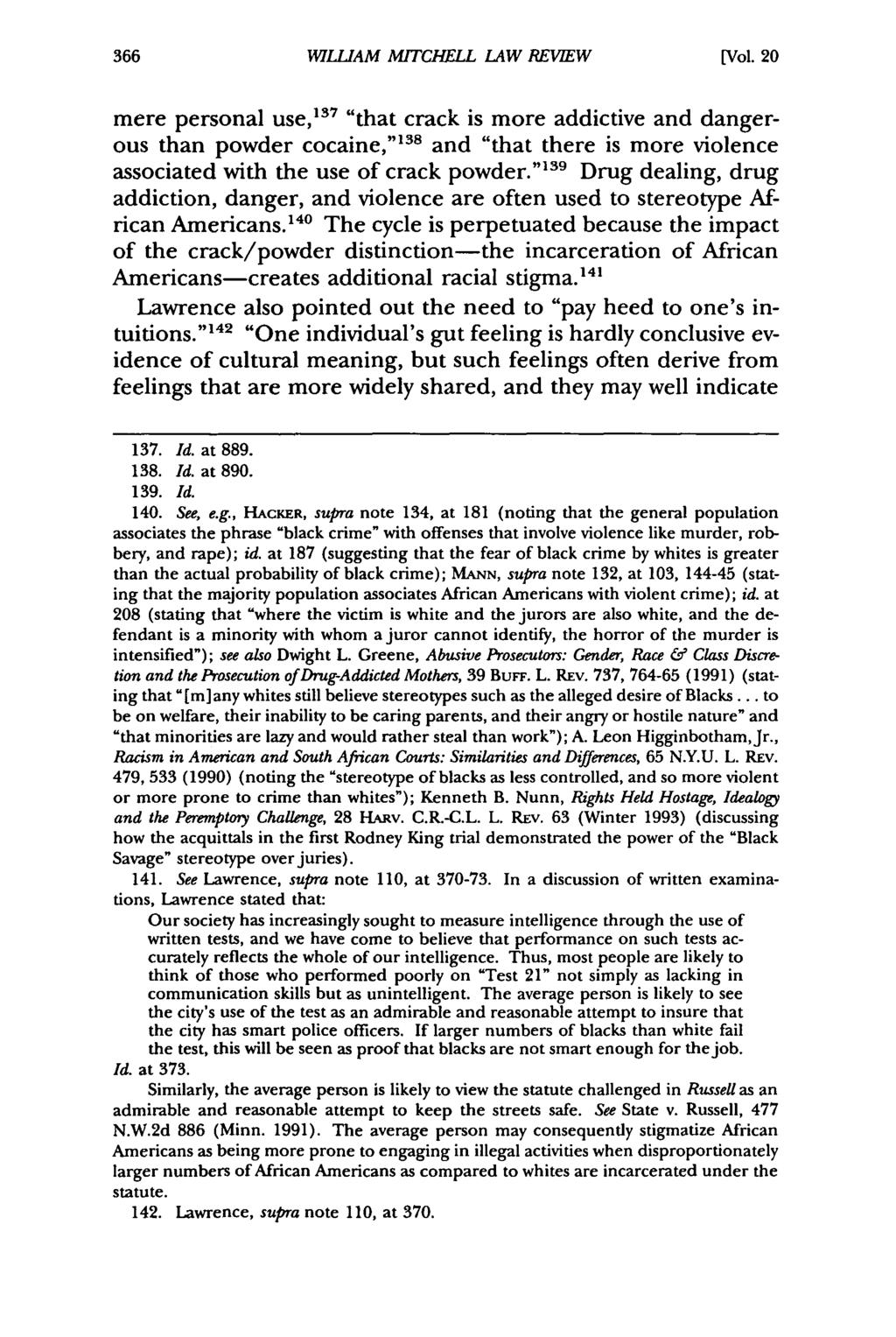 William WlUAM Mitchell Law MITCHELL Review, Vol. 20, LAW Iss. REVIEW 2 [1994], Art. 5 [Vol.