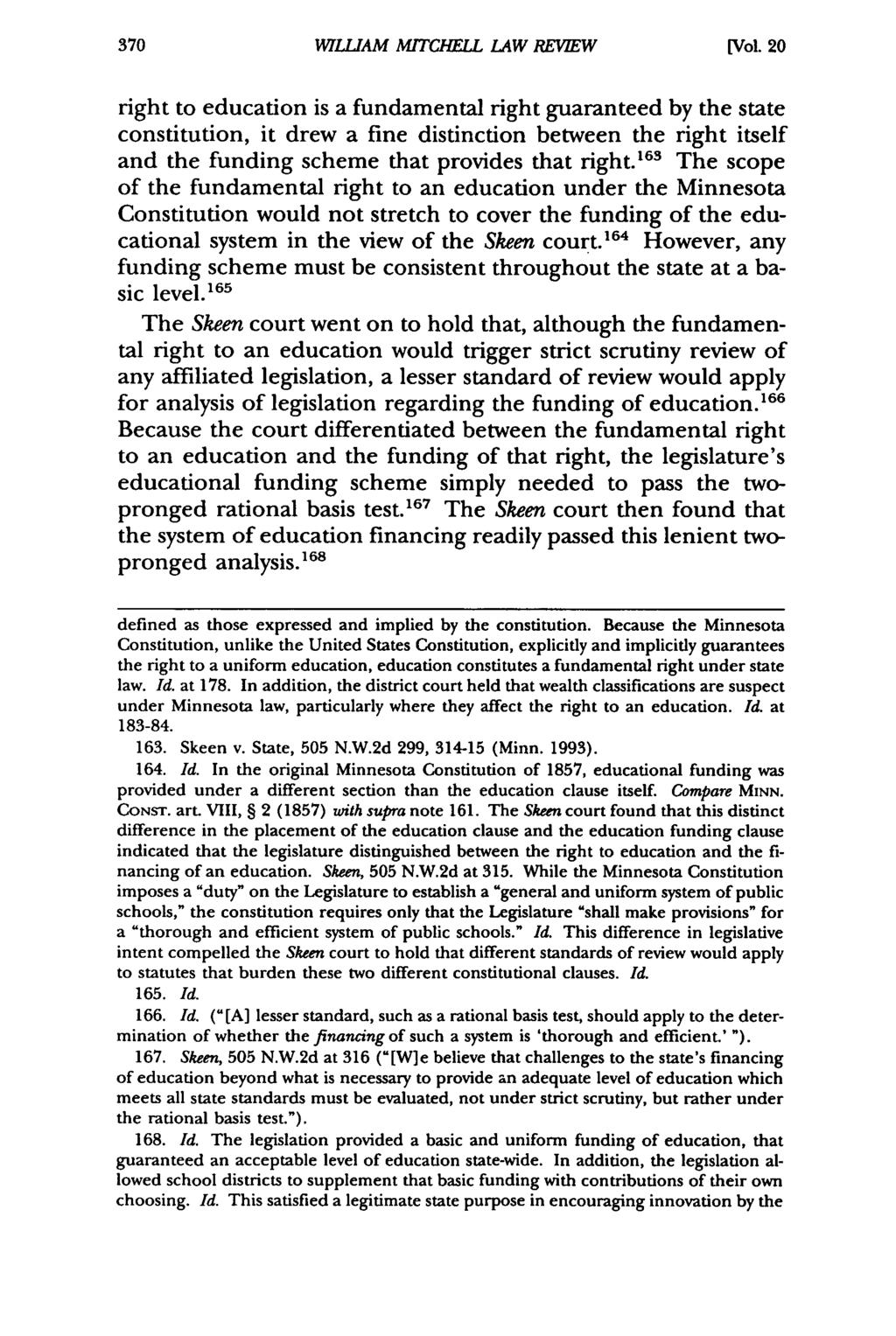 William Mitchell WILLIAM Law MITCFIELL Review, Vol. 20, LAW Iss. 2 REV!EW [1994], Art. 5 [Vol.