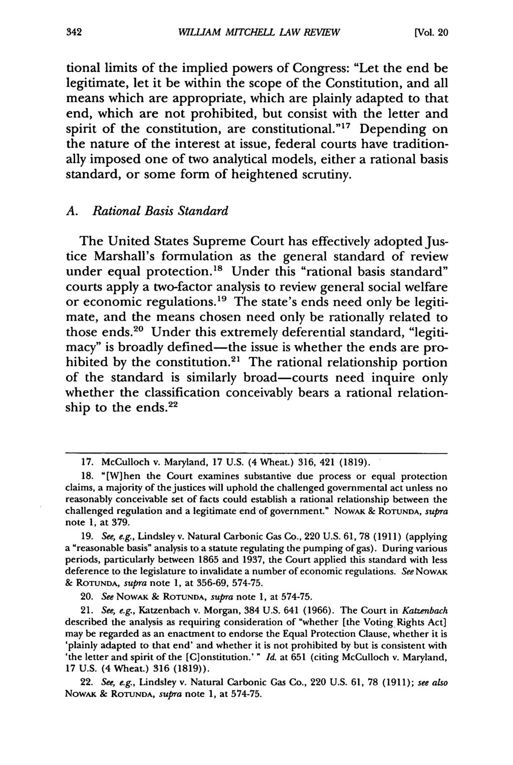 William Mitchell WILLIAM Law MITCHELL Review, Vol. 20, LAW Iss. REVIEW 2 [1994], Art. 5 [Vol.