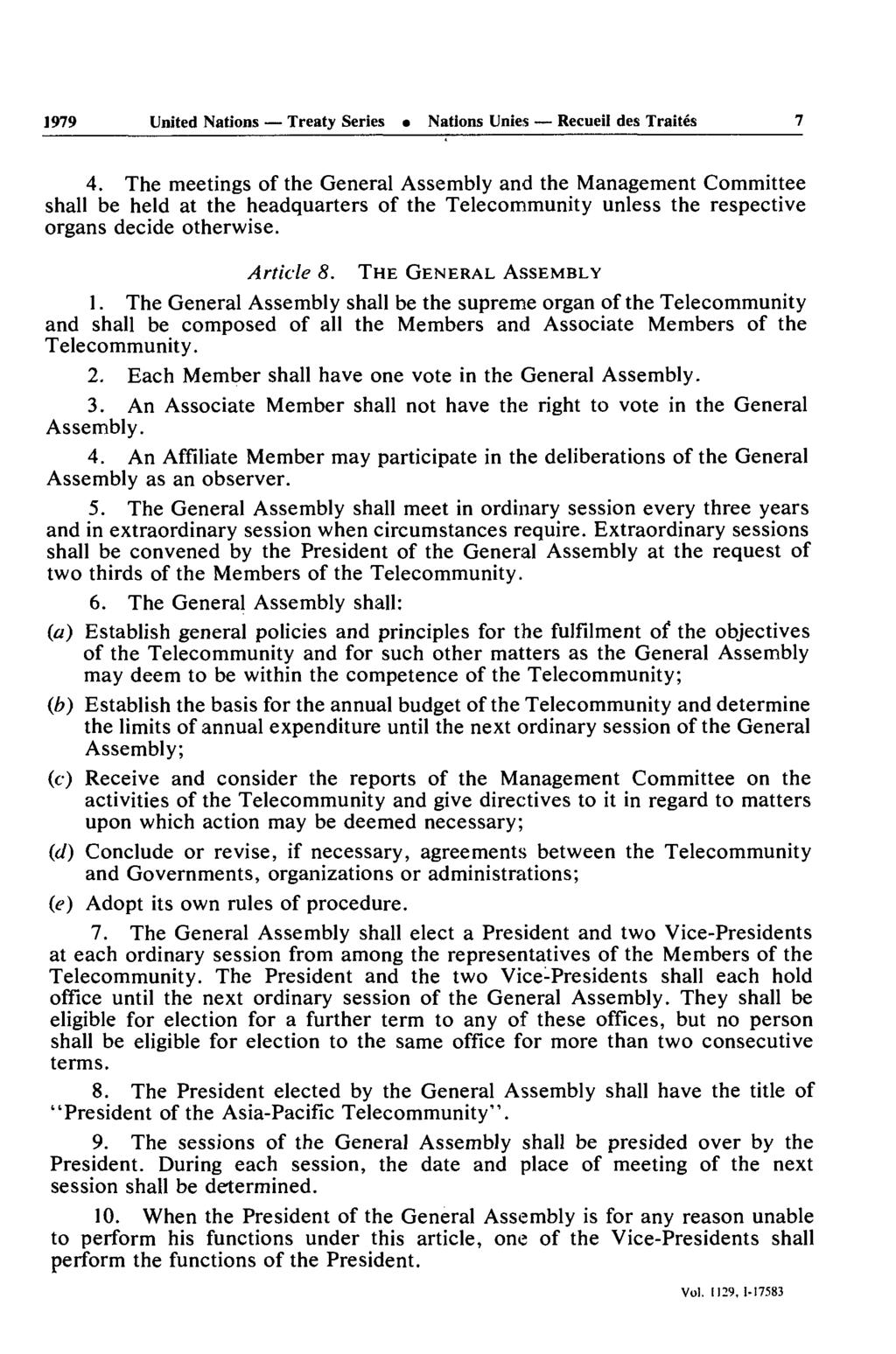 1979 United Nations Treaty Series Nations Unies Recueil des Traités 7 4.