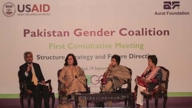 Chief Strategy and Planning Officer (CSPO), AF, Younus Khalid expresses his view during a panel discussion on 'Structure, Strategy and Future Direction' organised at the first consultative meeting of