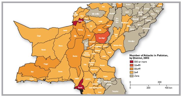 32 Figure 6: The Broadening Patterns of Internal Violence in Pakistan Part One State Department Data Annex Trend Analysis Terrorist Incidents GTD, Global terrorism Data Base, Pakistan,