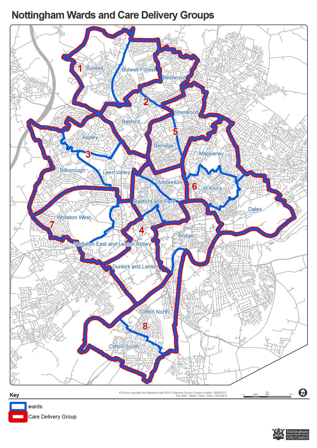 Appendix 1: Ward and Care Delivery Group Areas
