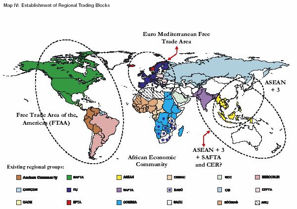 in Southeast Asia (AFTA) and Australasia (ANZCERTA) Rapid proliferation of bilateral FTAs since 2000 Proposals for larger regional groupings
