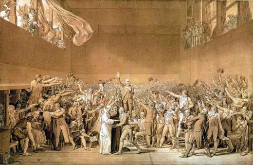 Three days later, Louis XVI locked out the National Assembly from their meeting room. The nearest meeting place was a tennis court.