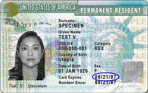 Examples of Document Types 34 Permanent Resident Card ( Green card,