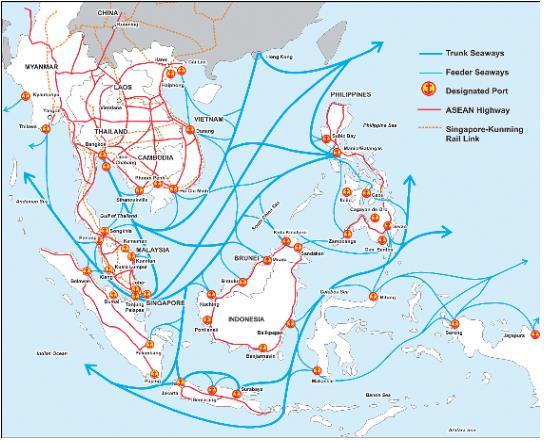 Physical Connectivity Maritime Transport Enhance the performance and capacity of the 47 designated ports Develop an ASEAN Single Shipping