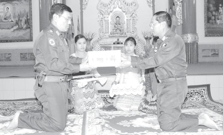 Present were Lt-Gen Myint Swe of the Ministry of Defence, Chairman of Yangon Division Peace and Development Council Commander of Yangon Command Brig-Gen Hla Htay Win, Minister for Religious Affairs