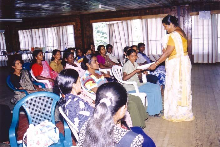 COUNTRY REPORTS Sri Lankan prospective domestic workers, the vast majority of whom seek work in the Middle East, attend a pre-departure training seminar. Matugama, Sri Lanka, March 2005.