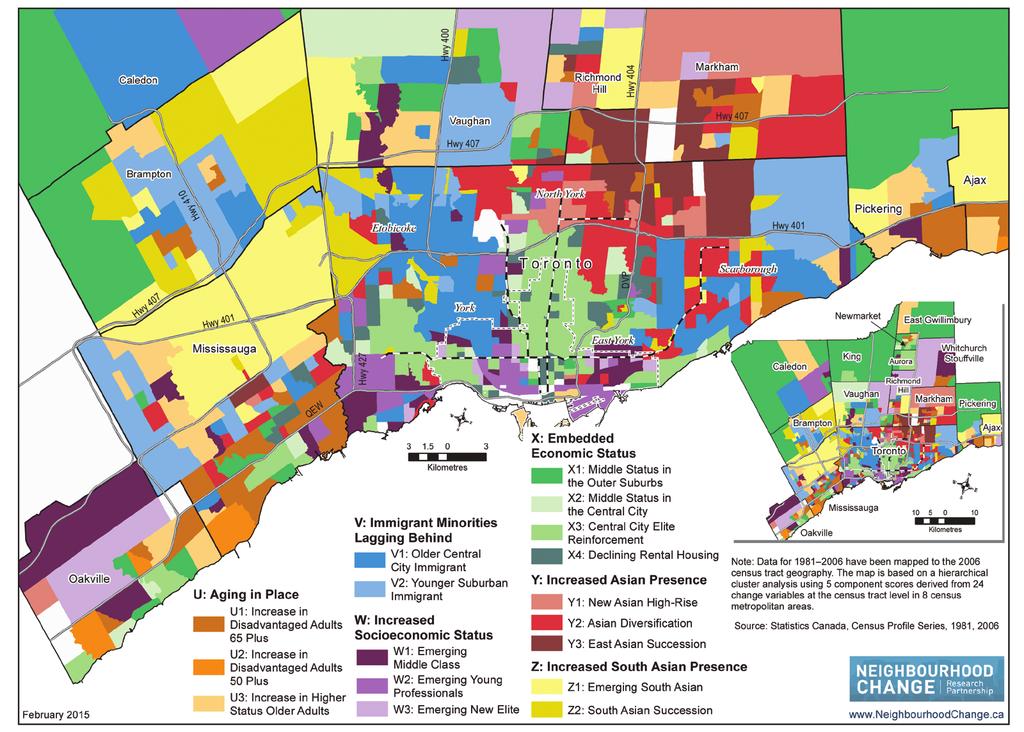 MAP 4: Toronto CMA Typology of Neighbourhoods by Census Tracts based