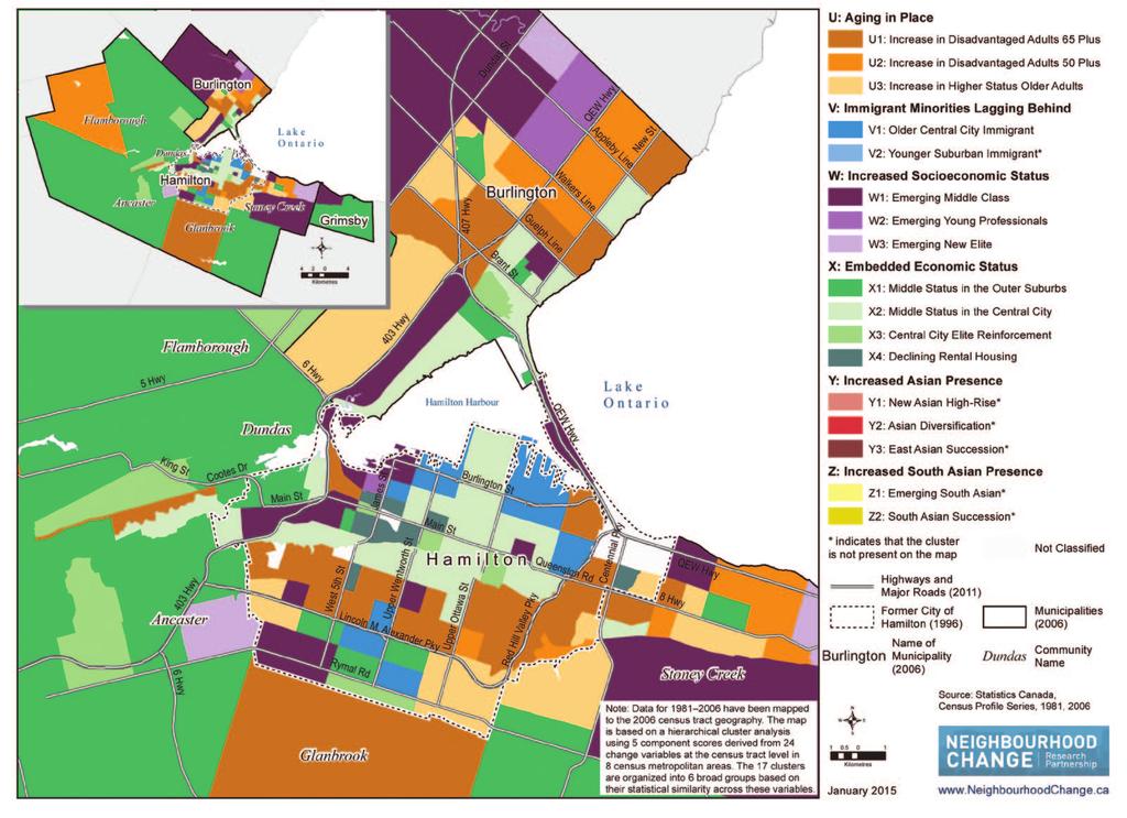 MAP 5: Hamilton CMA Typology of Neighbourhoods by Census Tracts based on