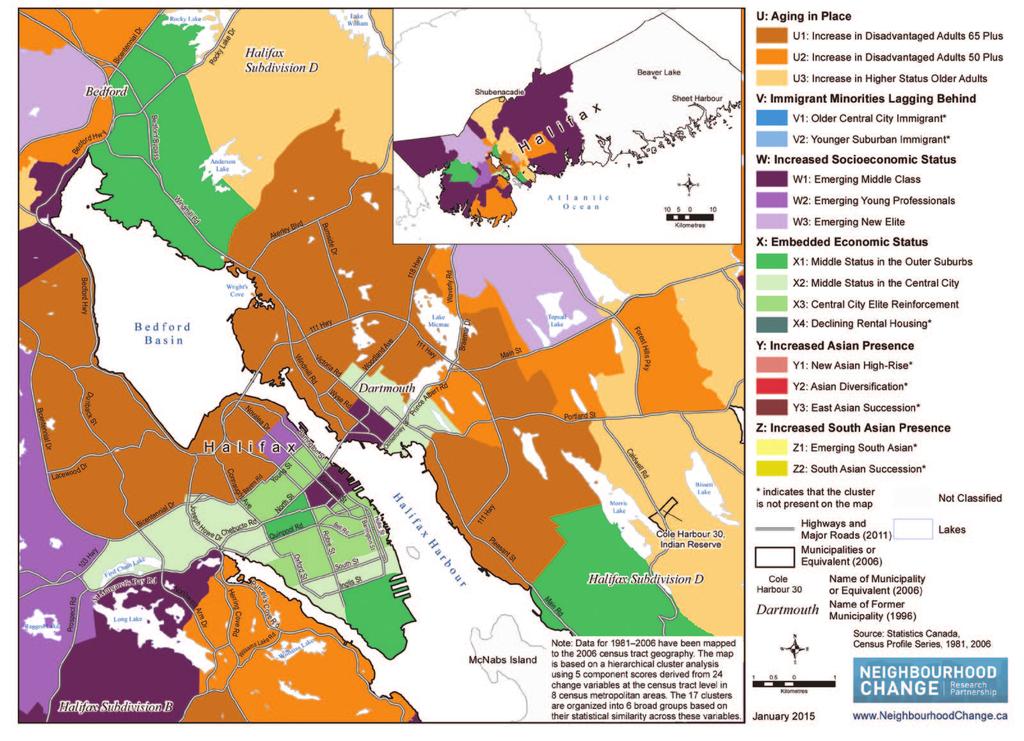 MAP 1: Halifax CMA Typology of Neighbourhoods by Census Tracts based on