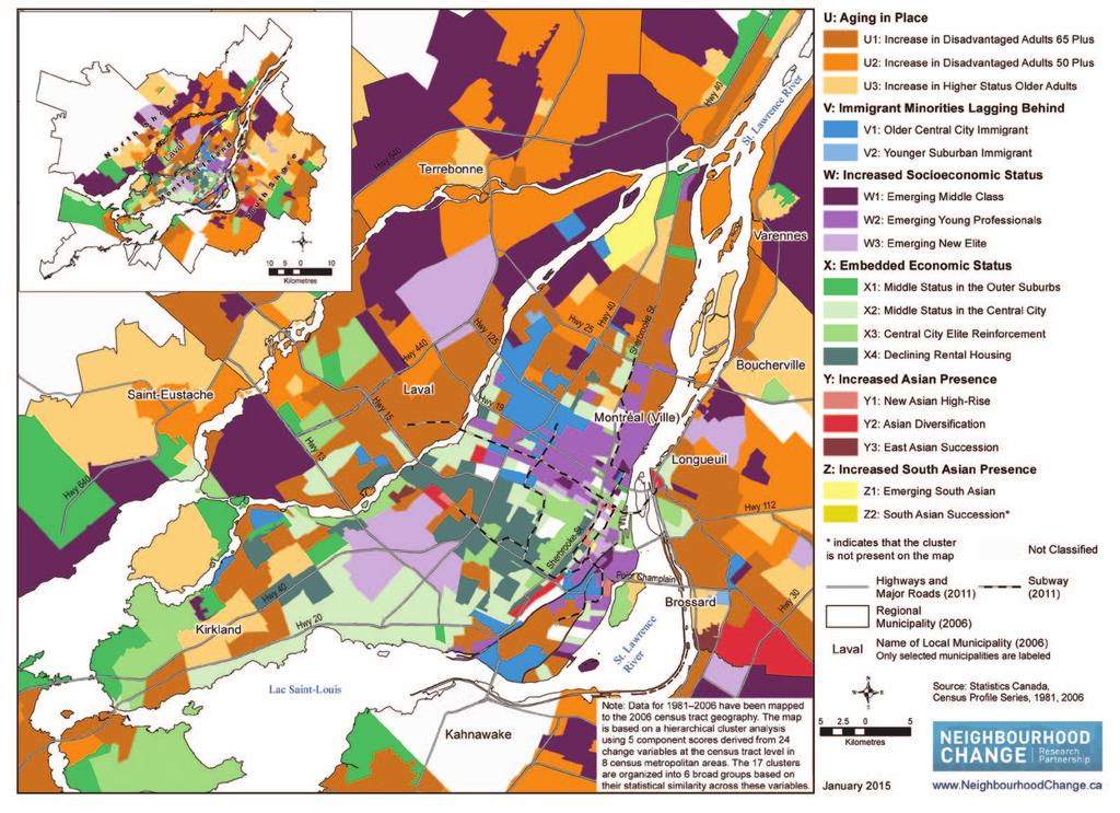MAP 2: Montréal CMA Typology of Neighbourhoods by Census Tracts based