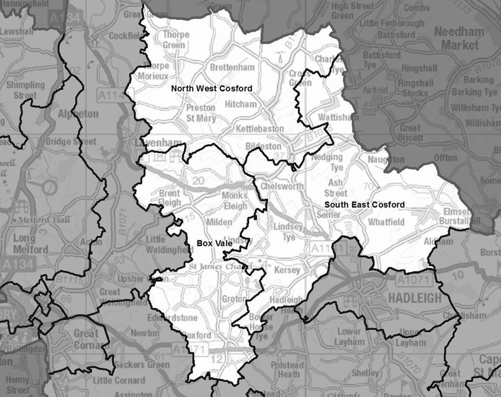 North-east Babergh Ward name Number of Cllrs Variance 2023