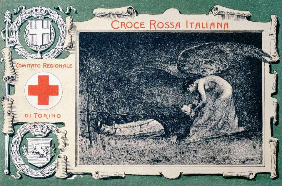 An antique Italian Red Cross poster.