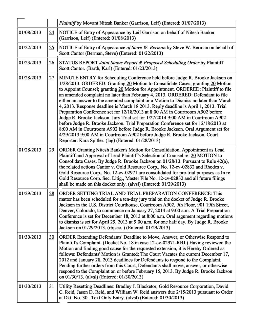 Plaintiff by Movant Nitesh Banker (Garrison, Leif) (Entered: 01/07/2013) 01/08/2013 24 NOTICE of Entry of Appearance by Leif Garrison on behalf of Nitesh Banker (Garrison, Leif) (Entered: 01/08/2013)