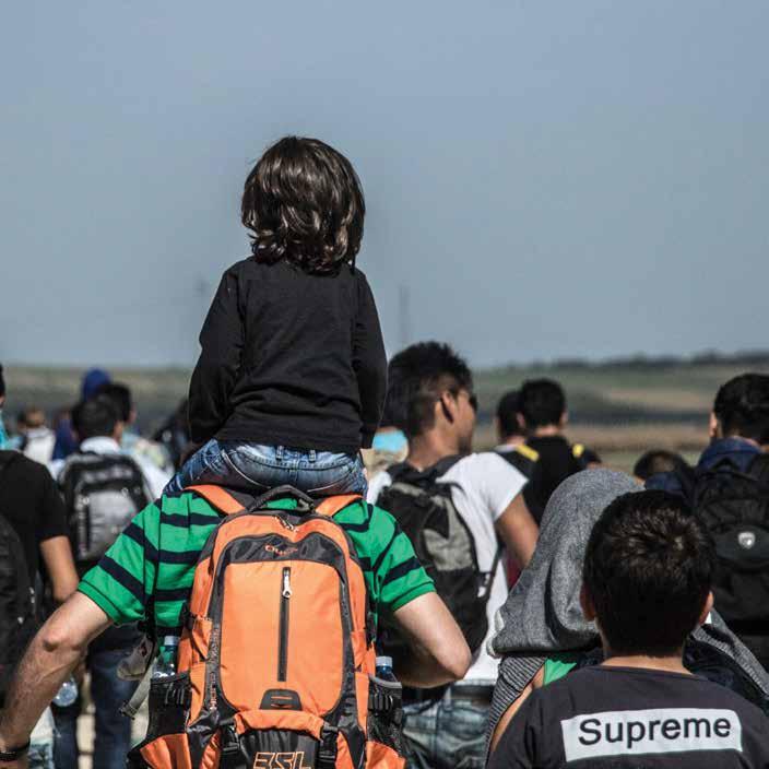 PART ONE: THE REFUGEE EDUCATION CRISIS Refugees and migrants travel by foot towards Croatia. The nature of migration has changed in the face of modern crises and globalisation.