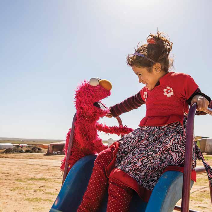 PART TWO: EDUCATION FOR EVERY LAST REFUGEE CHILD Elmo and a refugee girl in Jordan. Sesame Workshop reaches vulnerable and disadvantaged children in more than 150 countries with pre-primary education.