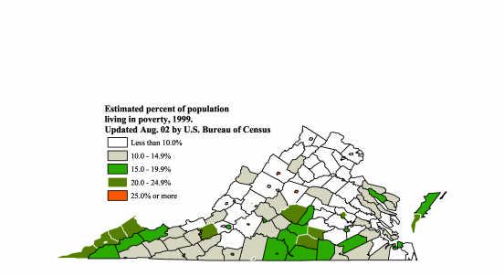 Percent of Population Living in Poverty, 1999 Source: US Bureau of Census. Living in poverty destroys confidence and self esteem.