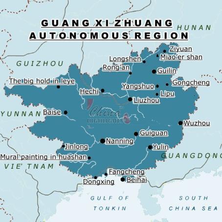 Guangxi Zhuang Autonomous Region 2013 By Sophie Lu LUP 011.8-3, Dec. 2013 Guangxi is the country s only area in the west which has a coastline and seaports.