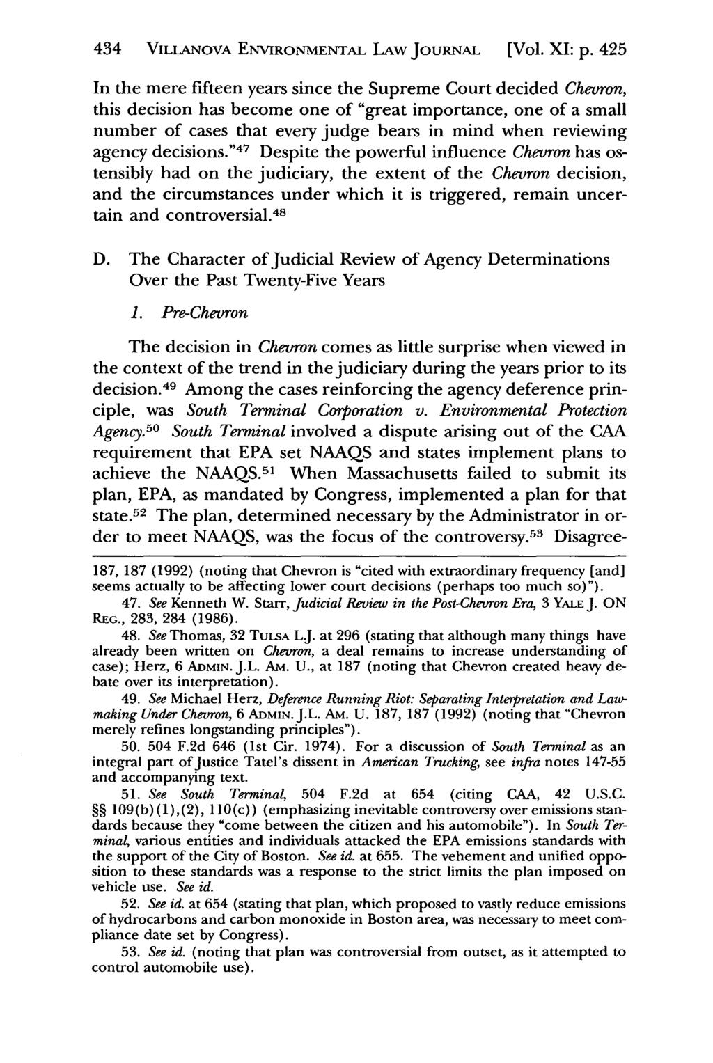 Villanova Environmental Law Journal, Vol. 11, Iss. 2 [2000], Art. 4 434 VILLANovA ENVIRONMENTAL LAw JOURNAL [Vol. XI: p.