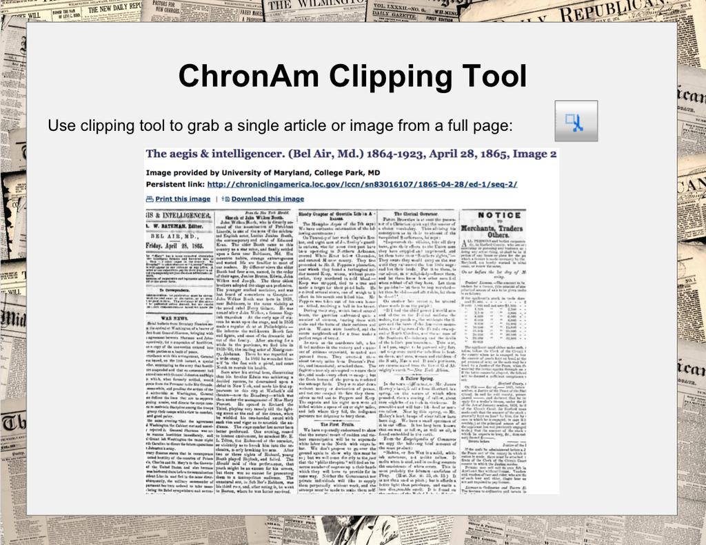 The viewing box can be used in conjunction with the clipping tool, the tool on the far right of the toolbar.