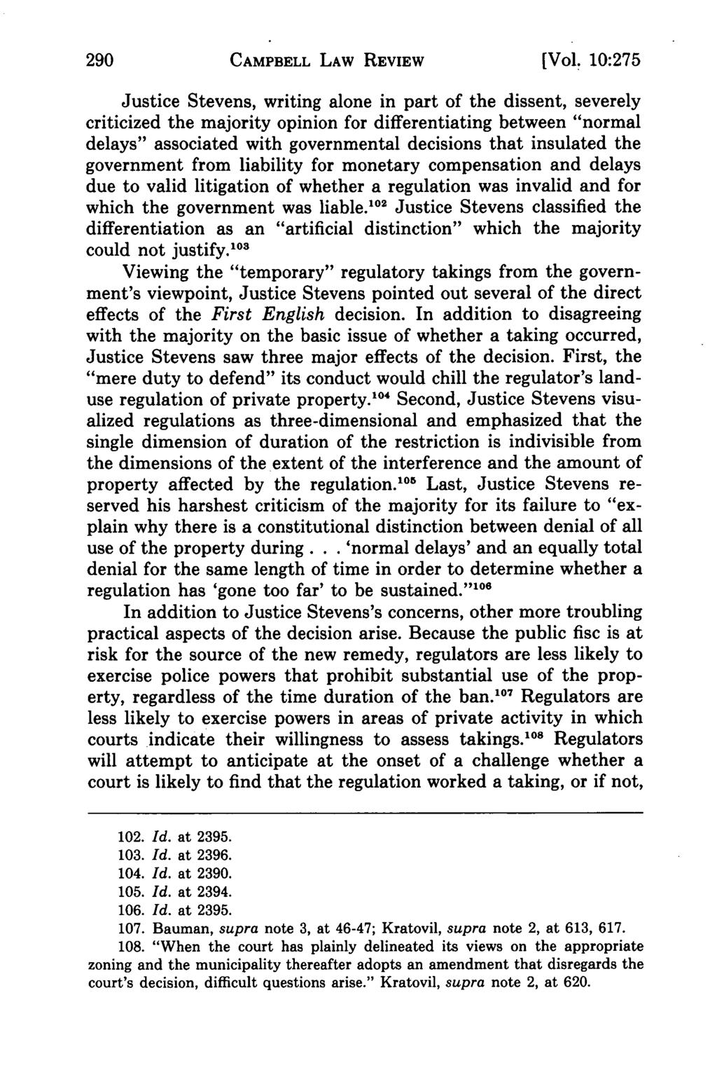 Campbell Law Review, Vol. 10, Iss. 2 [1988], Art. 3 CAMPBELL LAW REVIEW [Vol.