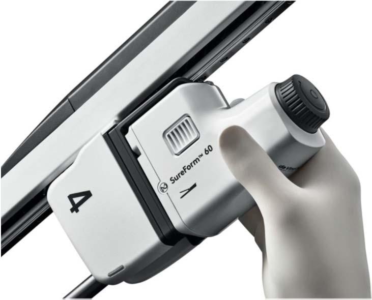 SureForm 60 Brochure at p. 3 42. The SureForm 60 includes an end effector for performing a surgical operation (staple and cut tissue) that is operably coupled to the handle assembly.