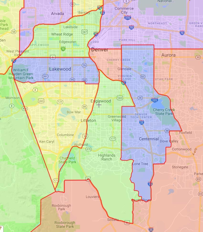 Denver Metro Area District Map 31 32 33 9 12 19 13 10