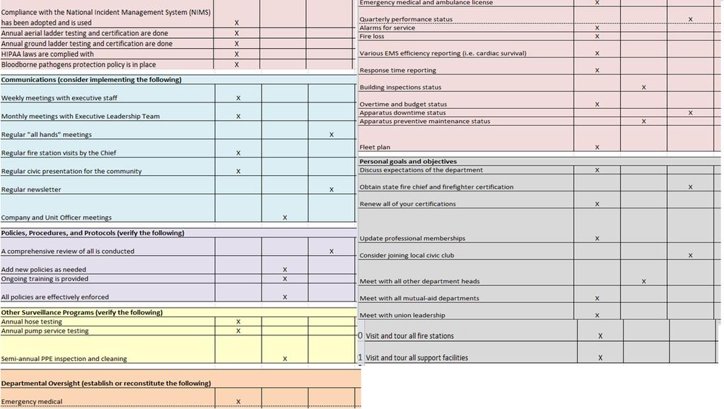 Below is the audit tracking document that shows strengths and areas of improvement.