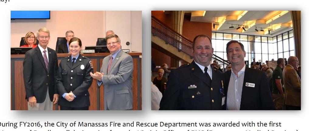 AWARDS Firefighter/Medic Valerie Kusterbeck was awarded with the Northern Virginia Regional EMS Outstanding Pre Hospital Provider award in 2016.