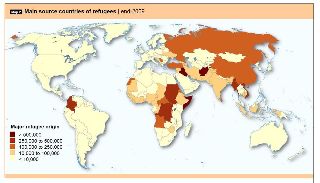 Source: UNHCR Global Trends 2010