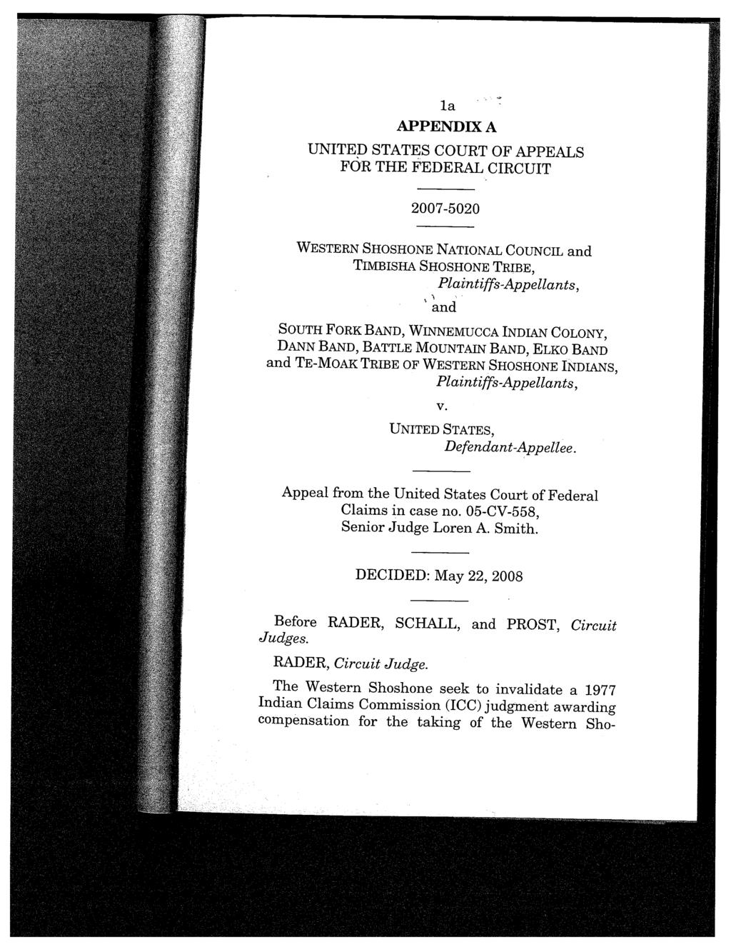 1a APPENDIX A UNITED STATES COURT OF APPEALS,.