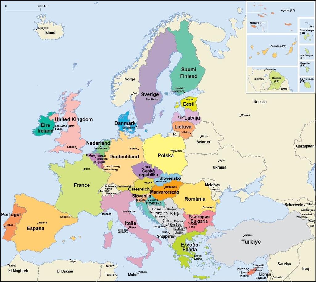 The European Union: 500 million people 28 countries Member States