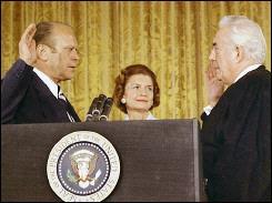 Gerald Ford swears in as President of the United States. http://img.
