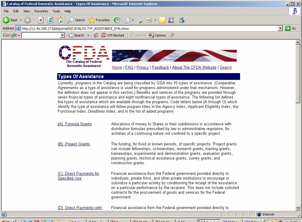 I OMB s Mandates Painting a Picture Catalog of Federal Domestic Assistance (CFDA) The Director [of OMB] shall collect and review information on domestic assistance programs and shall provide such