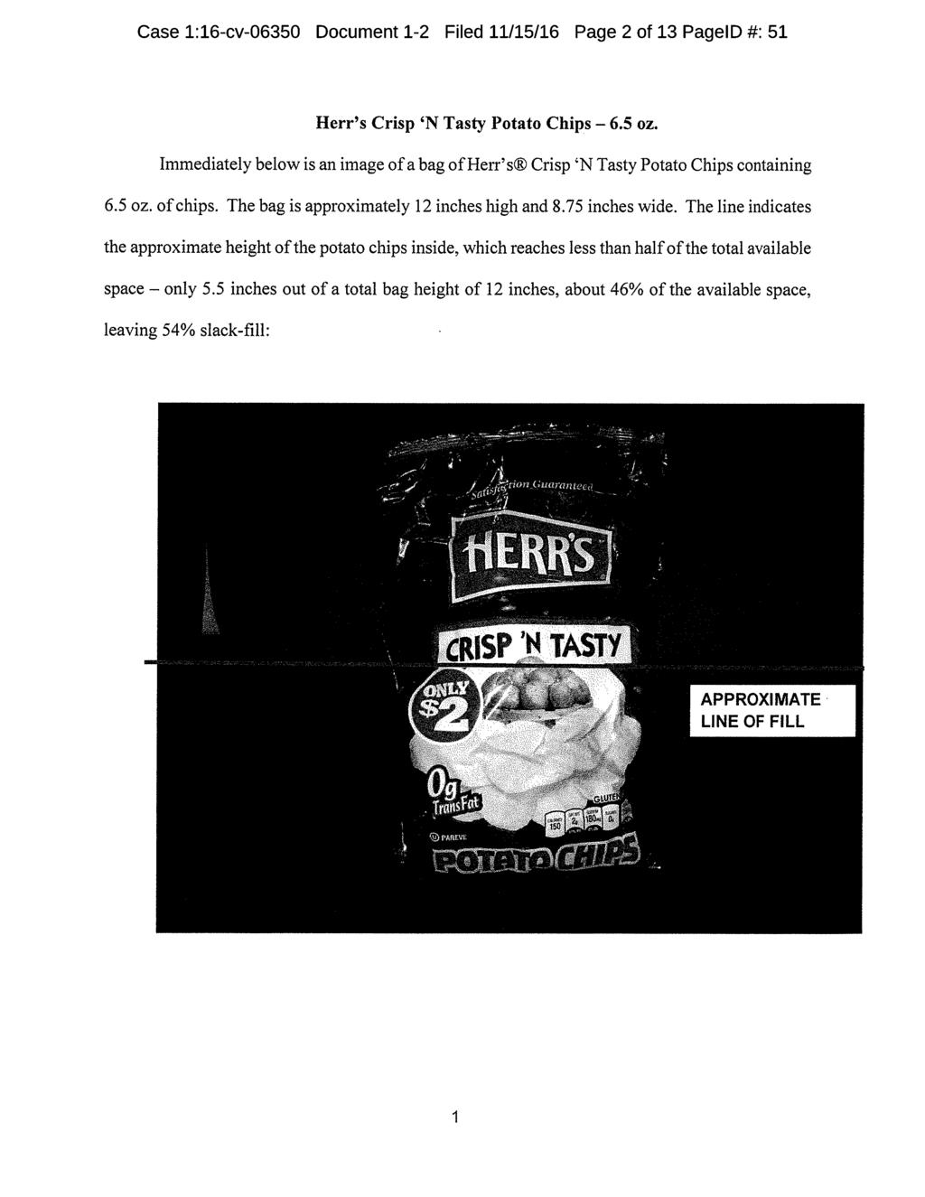 Case 1:16-cv-06350 Document 1-2 Filed 11/15/16 Page 2 of 13 PagelD 51 Herr's Crisp 'N Tasty Potato Chips 6.5 oz.