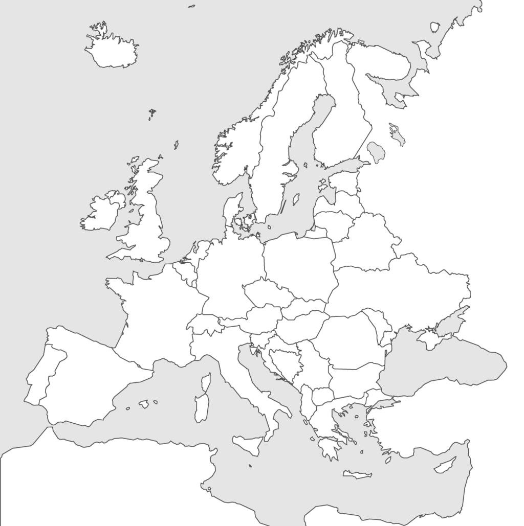 Name: Map of Europe Directions: Label the countries of Europe. Put a dot in the location of the capital cities of each country and label these as well.