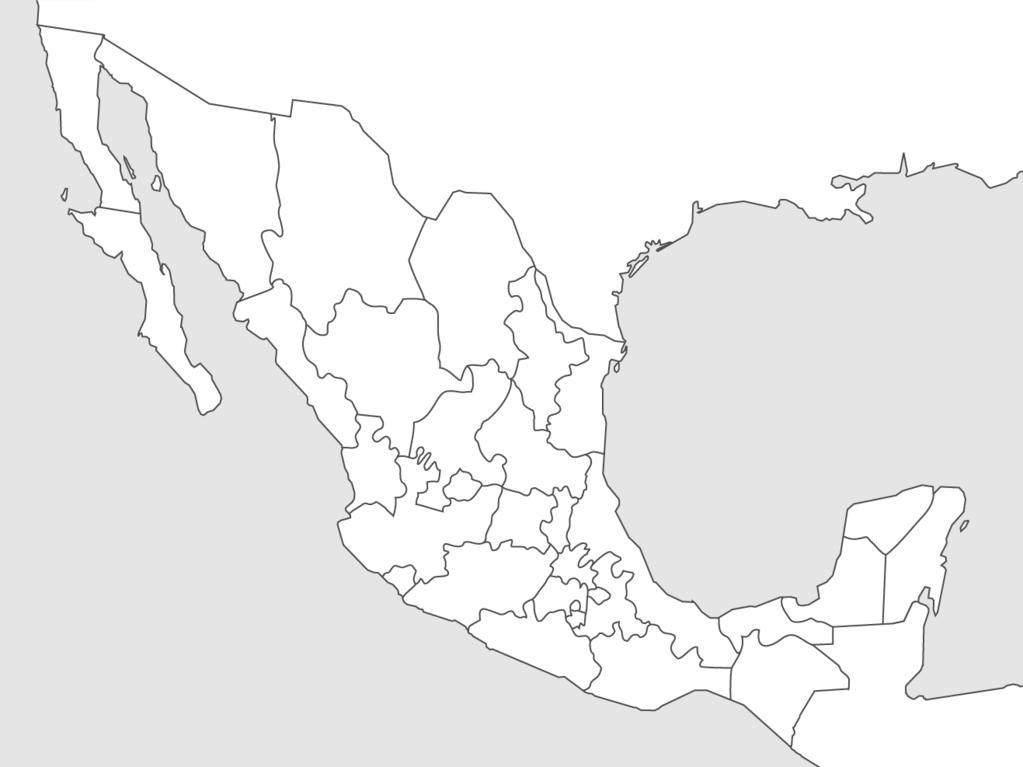 Name: Map of Mexico Directions: Label the names of the states and the Federal District of Mexico.
