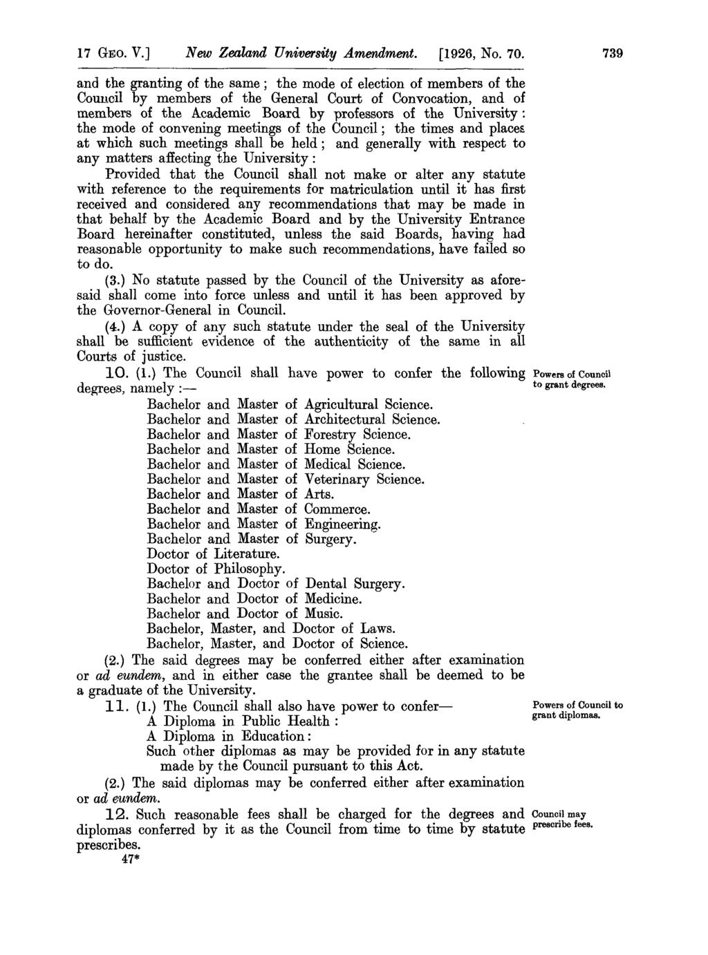 17 GEO. V.] Nw Zealand University Amendment. [1926, No. 70.