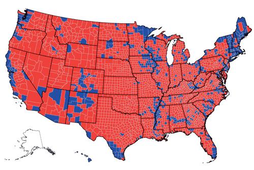 Election Maps The Sea of Red The Typical Election Chloropleth Map Does Not Reflect True Voting Patterns States are unequal in area Gives a false impression of Bush s vote distributions Over 60% of