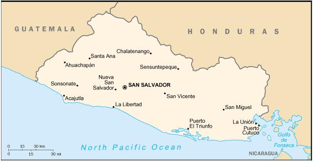 Appendix EL SALVADOR El Salvador is located in Central America and shares borders with Guatemala and Honduras.