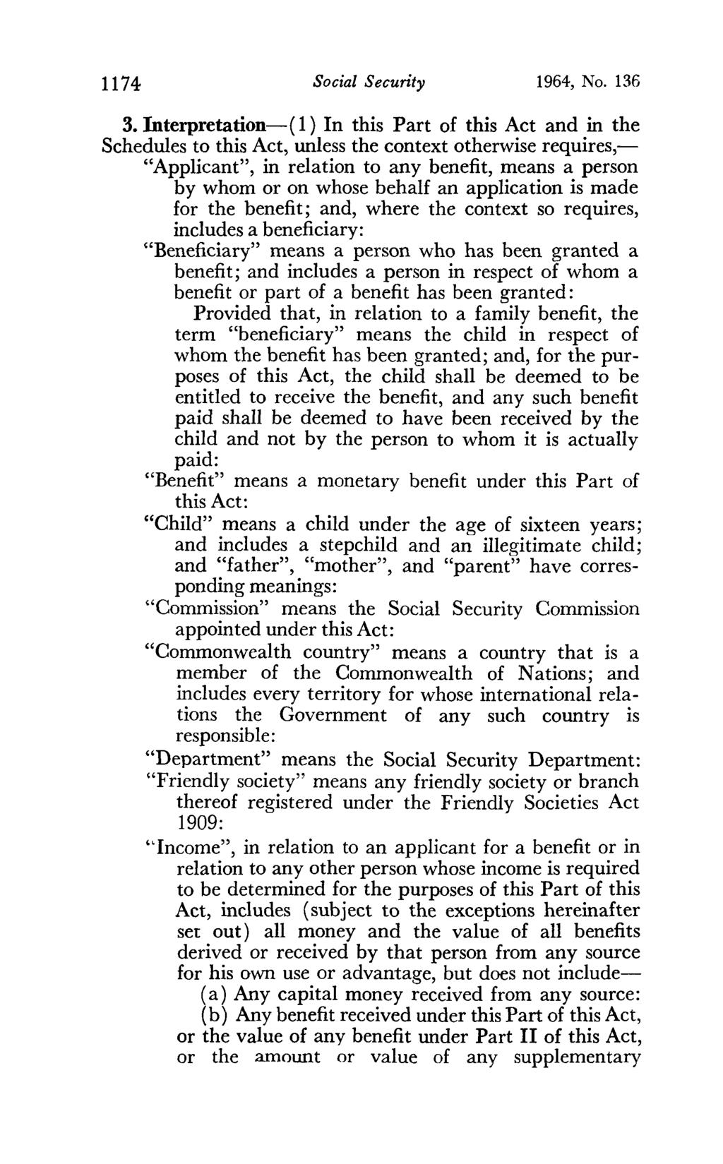 1174 Social Security 1964, No. 136 3.