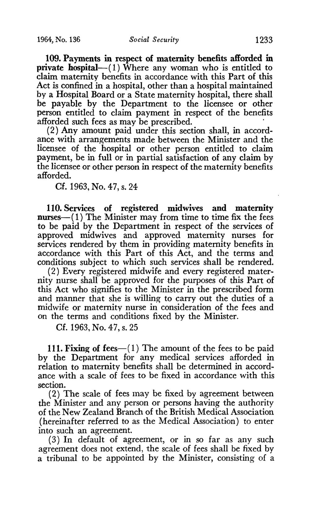1964, No. 136 Social Security 1233 109.