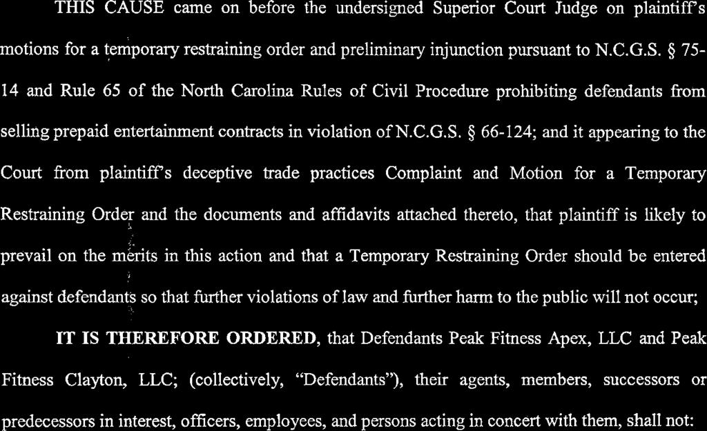 STATE OF NORTH CAROLINA IN THE GENERAL COURT OF JUSTICE SUPERIOR COURT DIVISION WAKE COUNTY NO. 09 CV 010199 a. < r$ -- - <. 7. &.,., 1 ;. 8 r O - STATE OF NORTH CAROLINA rel.