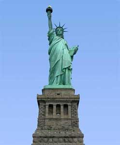 The New Colossus Emma Lazarus on the Statue of Liberty Not like the brazen giant of Greek fame, With conquering limbs astride from land to land; Here at our sea-washed, sunset gates shall stand A