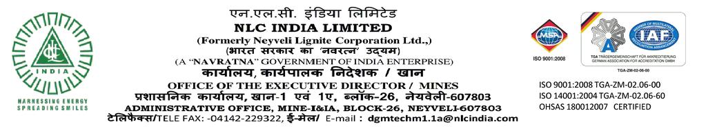 NOTICE INVITING TENDER (NIT) OPEN TENDER NOTICE(Two Cover System) DT.26.10.2018 1.