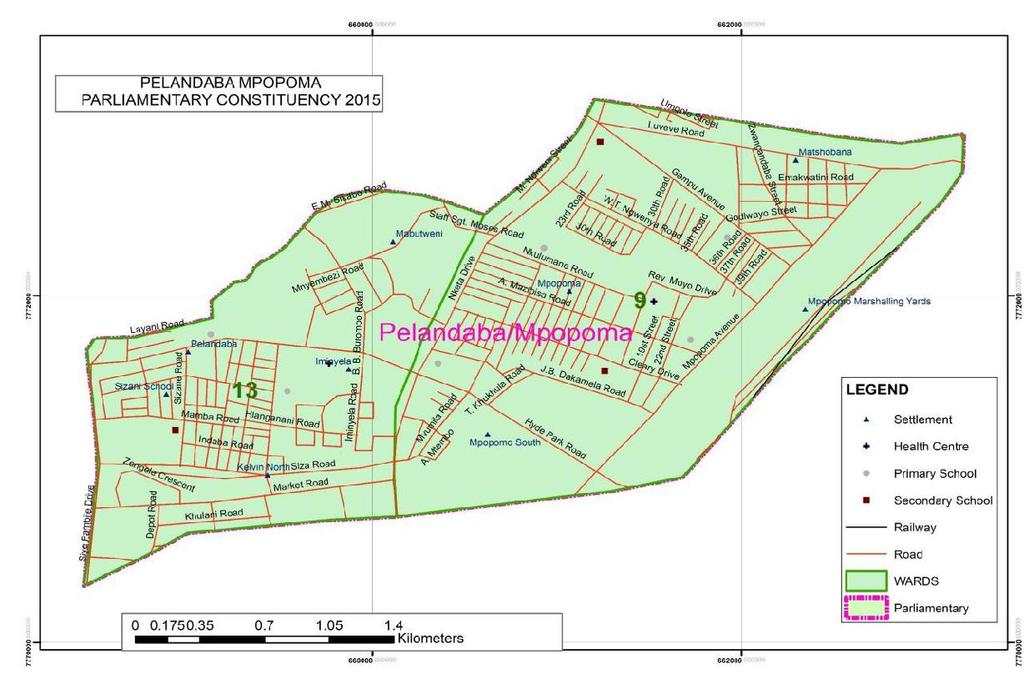 7. Pelandaba Mpopoma Constituency Constituency Map Constituency Biography Pelandaba/Mpopoma is made up of one of the oldest high density of Mpopoma, Matshobana, Mpopoma South, Mabutweni, Imiyela and